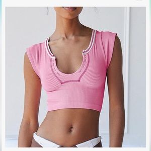 Summer casual crewneck crop top - M